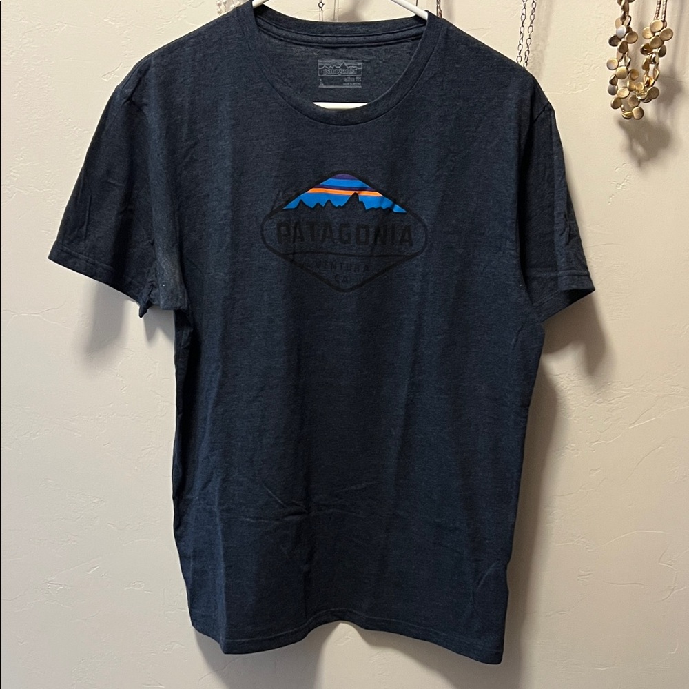 Patagonia Men's Dark Blue Graphic Tee
